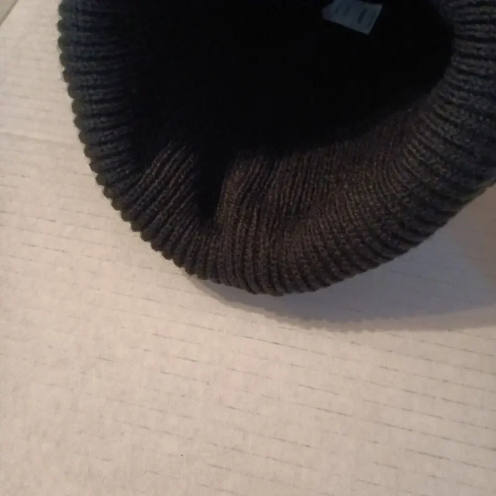 Adidas‎ Foundation 3 In Fold Beanie Mens Black White Logo Cuffed Ribbed Knit Cap